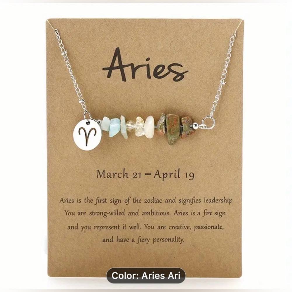NEW Necklace
Zodiac Aries Necklace
stylish
great gift idea
natural stones